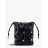 Leather bucket bag with metal details
