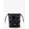 Leather bucket bag with metal details