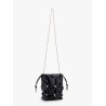 Leather bucket bag with metal details