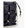 Leather bucket bag with metal details