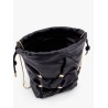 Leather bucket bag with metal details