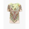 Viscose and silk top with multicolor print