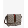 Ophidia gg supreme fabric and leather shoulder strap with iconic web band