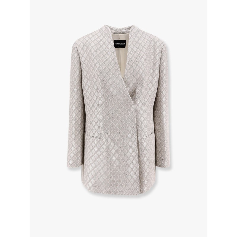 Jersey blazer with all-over sequins