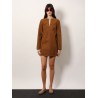 Suede short dress with all-over GG logo