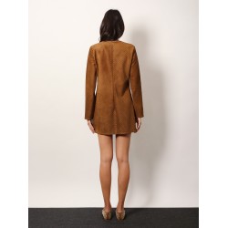 Suede short dress with all-over GG logo