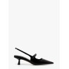 Patent leather slingback with back monogram