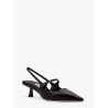 Patent leather slingback with back monogram