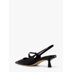 Patent leather slingback with back monogram