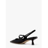 Patent leather slingback with back monogram