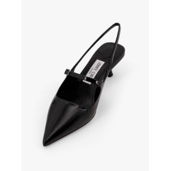 Patent leather slingback with back monogram