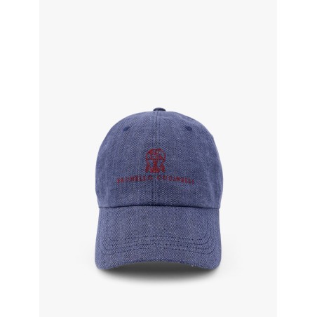 Linen hat with frontal logo