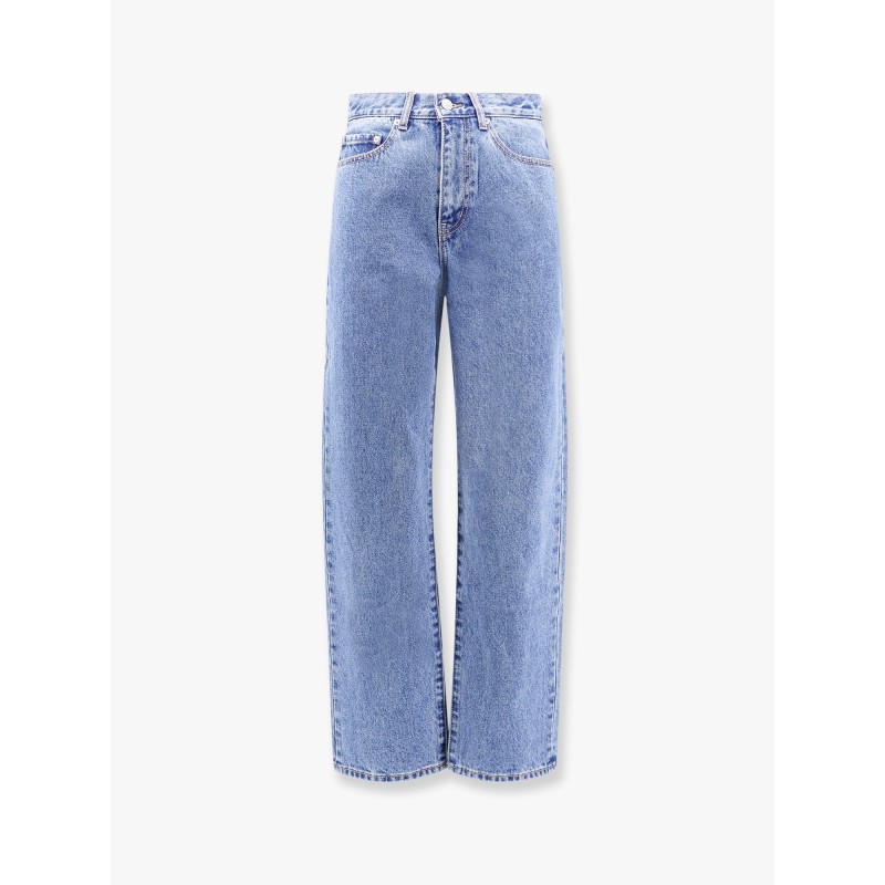 Cotton jeans with back logo patch
