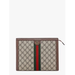 Gg supreme fabric clutch with iconic web band