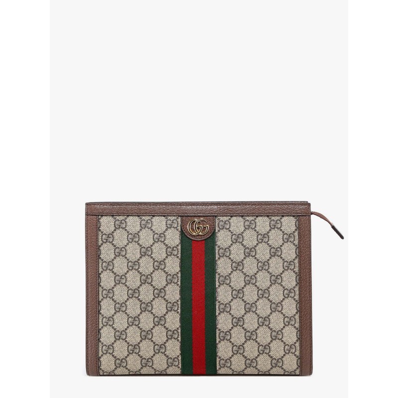 Gg supreme fabric clutch with iconic web band