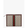 Gg supreme fabric clutch with iconic web band