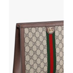 Gg supreme fabric clutch with iconic web band