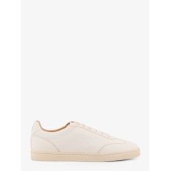 Leather sneakers with back logo print
