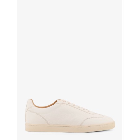 Leather sneakers with back logo print