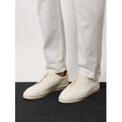Leather sneakers with back logo print