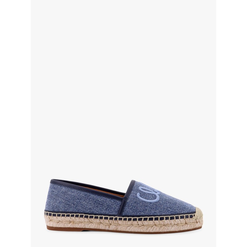 Denim espadrillas with embroidered logo
