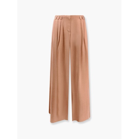 Eco-viscose e cupro trouser with pinces