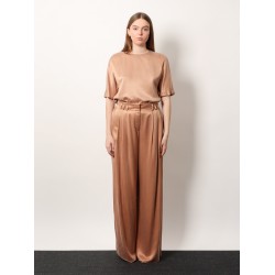 Eco-viscose e cupro trouser with pinces