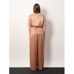 Eco-viscose e cupro trouser with pinces