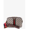 Gg supreme fabric shoulder bag with leather profiles