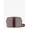 Gg supreme fabric shoulder bag with leather profiles