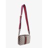 Gg supreme fabric shoulder bag with leather profiles