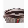 Gg supreme fabric shoulder bag with leather profiles