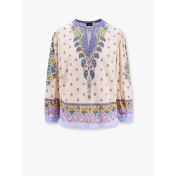 Cotton shirt with multicolor print
