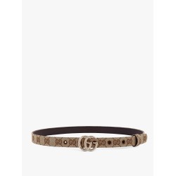 Gg supreme fabric and leather belt