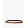 Gg supreme fabric and leather belt