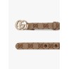 Gg supreme fabric and leather belt