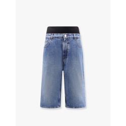 Denim bermuda shorts with ribbed band
