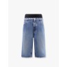 Denim bermuda shorts with ribbed band