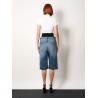 Denim bermuda shorts with ribbed band