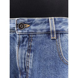 Denim bermuda shorts with ribbed band