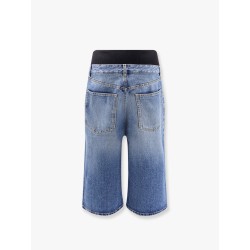 Denim bermuda shorts with ribbed band