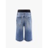 Denim bermuda shorts with ribbed band