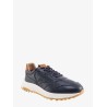 Leather sneakers with stitched logo