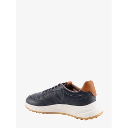 Leather sneakers with stitched logo