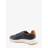 Leather sneakers with stitched logo