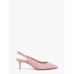 Sporty kate leather slingback with metal monogram