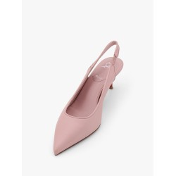 Sporty kate leather slingback with metal monogram