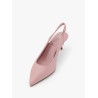 Sporty kate leather slingback with metal monogram