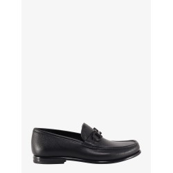 Crown leather loafer with gancini detail