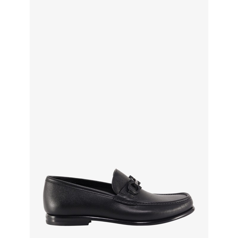 Crown leather loafer with gancini detail